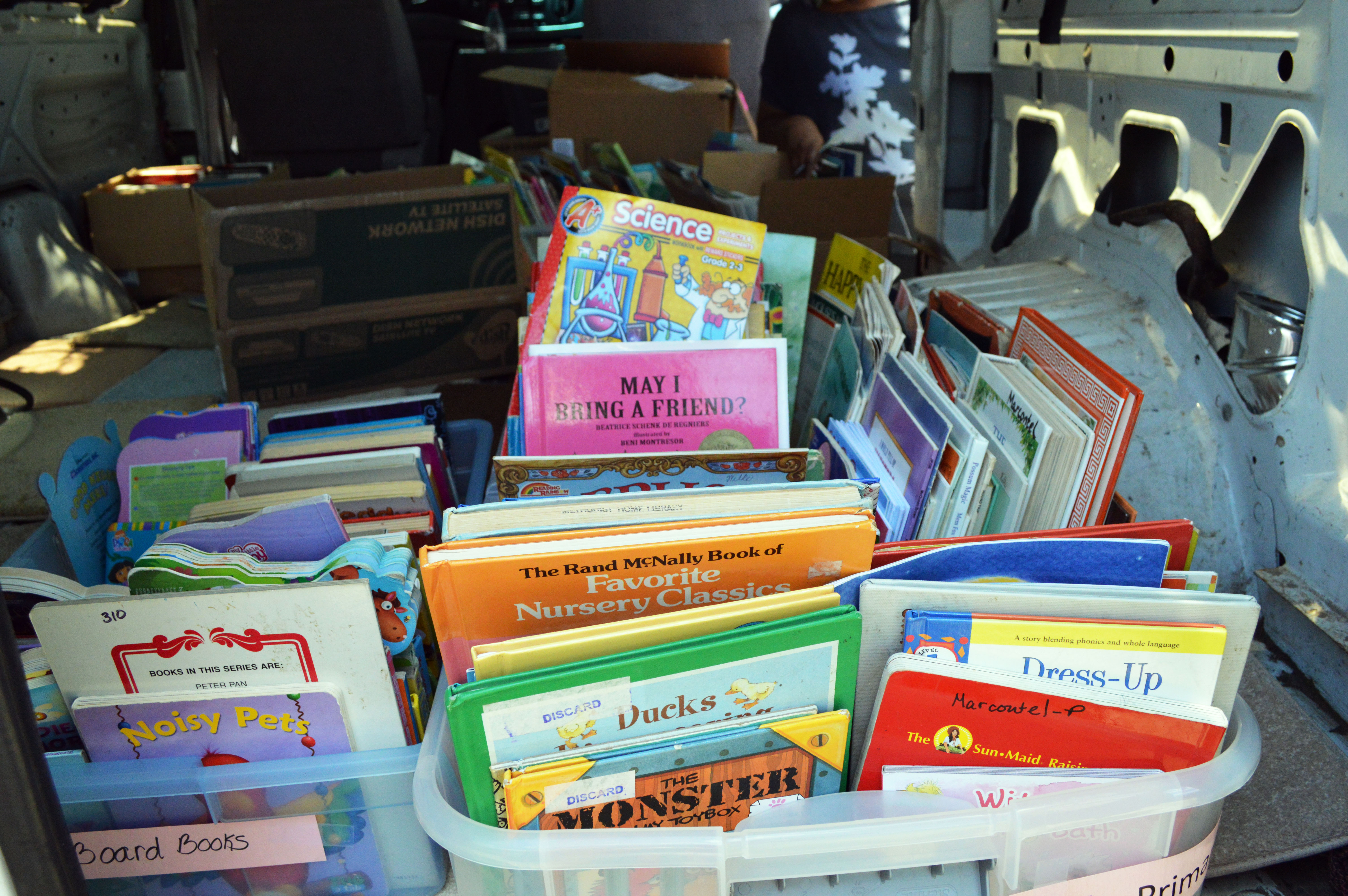 The Bookmobile provided free books to kids throughout the summer at the Summer Meals site in Brame Park.