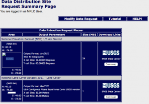 Screen Shot Data request page