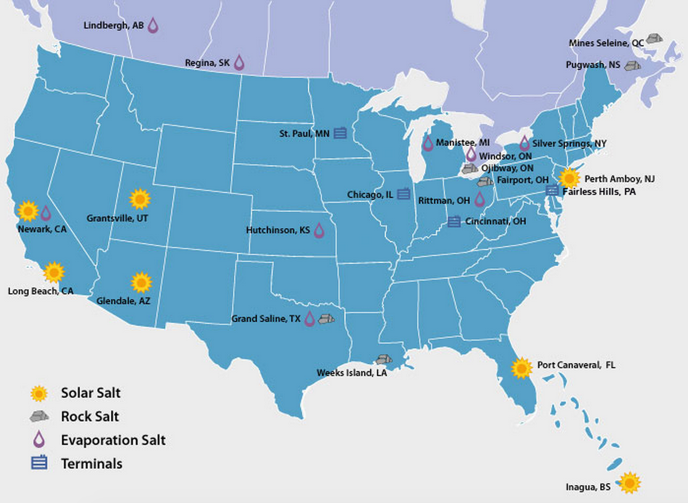 Salt map. Sifto Salt mines in Ontario. Ruby Map mines.