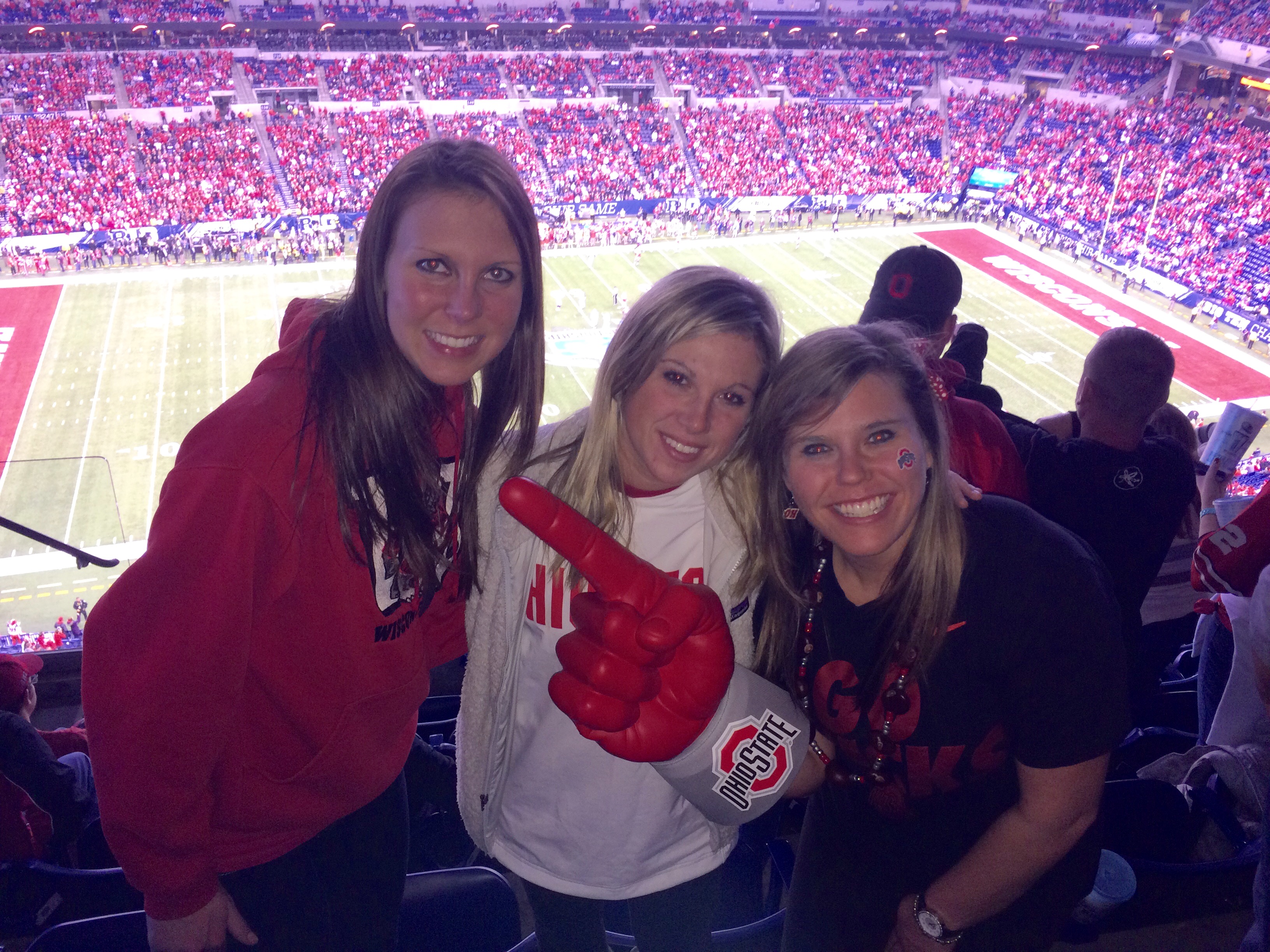 This is a picture of myself with two of my roommates, Nicole and Corrie. We were very lucky to be able to attend the Big 10 Tournament Game in Indianapolis, IN in December!