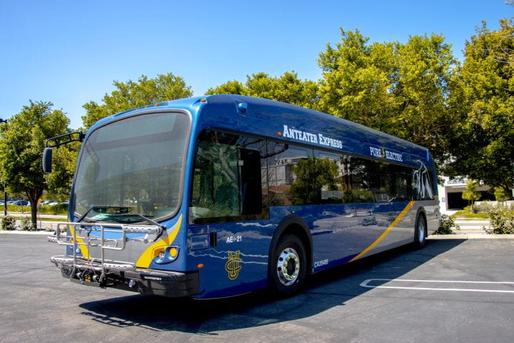 UC Irvine was the first university in the nation to transition to an all-electric bus fleet.